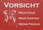 Preview: Aluminium Warnschild Collie VORSICHT Mein Haus mein Garten meine Familie